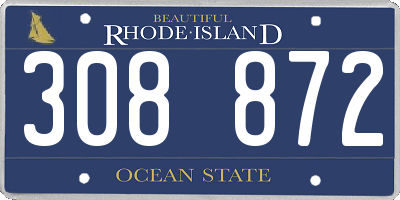 RI license plate 308872