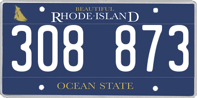 RI license plate 308873