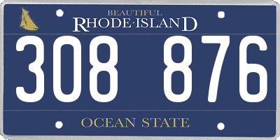 RI license plate 308876
