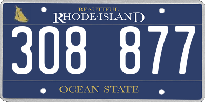 RI license plate 308877