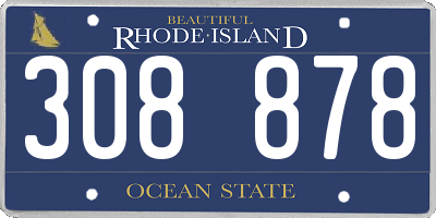 RI license plate 308878