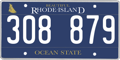 RI license plate 308879