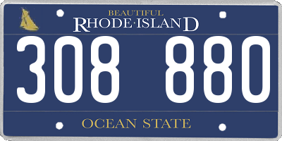 RI license plate 308880
