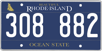 RI license plate 308882