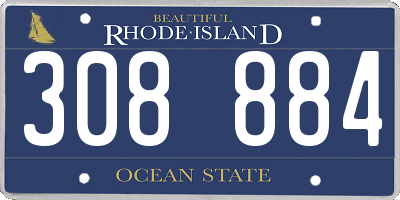 RI license plate 308884