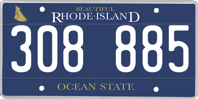RI license plate 308885