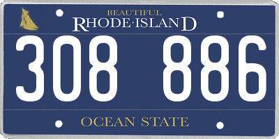 RI license plate 308886
