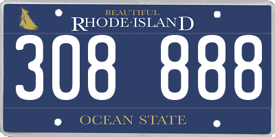 RI license plate 308888