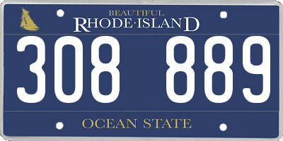 RI license plate 308889