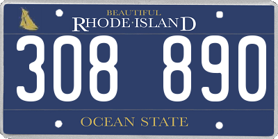 RI license plate 308890