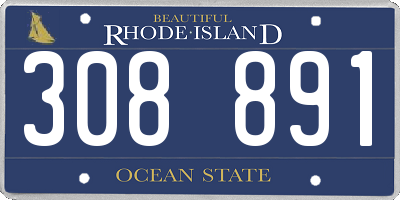 RI license plate 308891