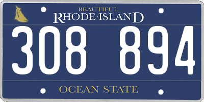 RI license plate 308894
