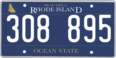 RI license plate 308895