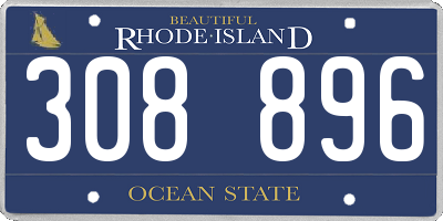 RI license plate 308896