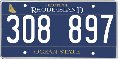 RI license plate 308897