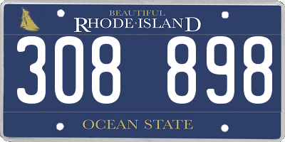 RI license plate 308898