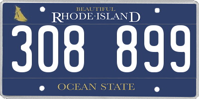 RI license plate 308899