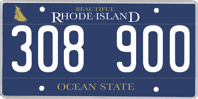 RI license plate 308900