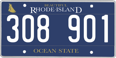 RI license plate 308901