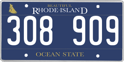 RI license plate 308909