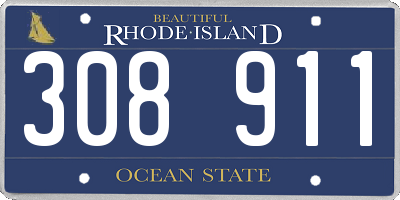 RI license plate 308911