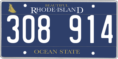 RI license plate 308914