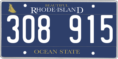 RI license plate 308915