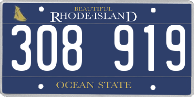 RI license plate 308919