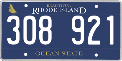 RI license plate 308921