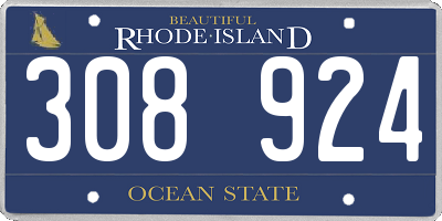 RI license plate 308924