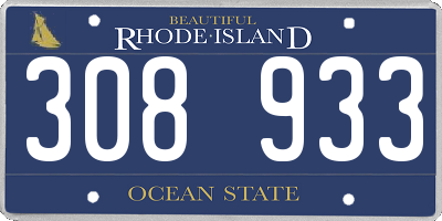 RI license plate 308933