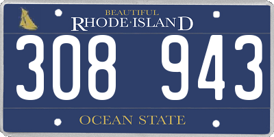 RI license plate 308943
