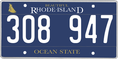 RI license plate 308947