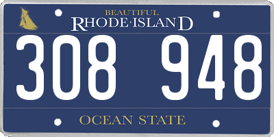 RI license plate 308948