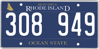 RI license plate 308949