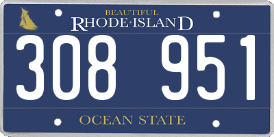 RI license plate 308951