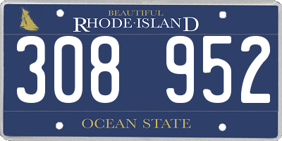 RI license plate 308952