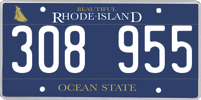 RI license plate 308955
