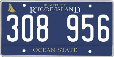 RI license plate 308956