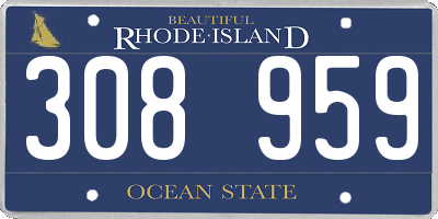 RI license plate 308959