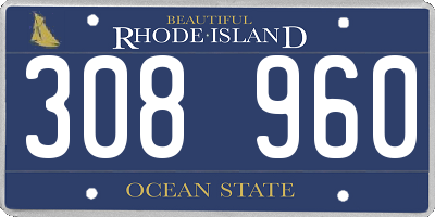 RI license plate 308960