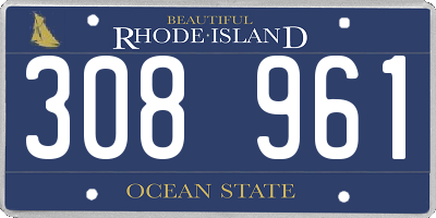 RI license plate 308961