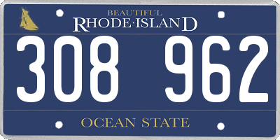 RI license plate 308962