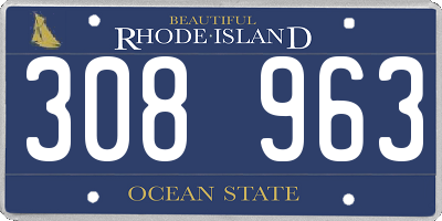 RI license plate 308963