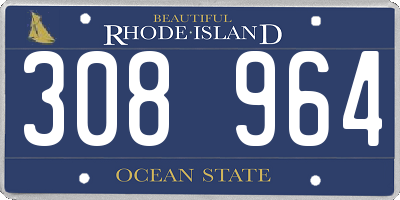 RI license plate 308964