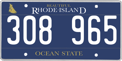 RI license plate 308965