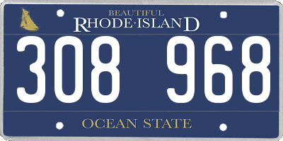 RI license plate 308968