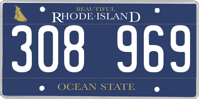 RI license plate 308969