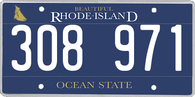 RI license plate 308971