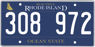 RI license plate 308972
